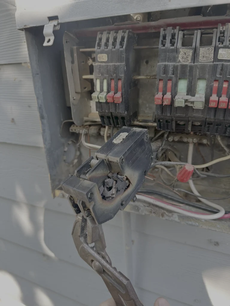 Burned breakers and tripped circuits 